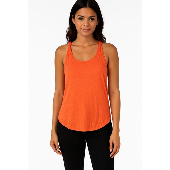 Melrose and Market Black Twist Strap Low Back Tank - Size Small color Tangerine - Picture 1 of 5